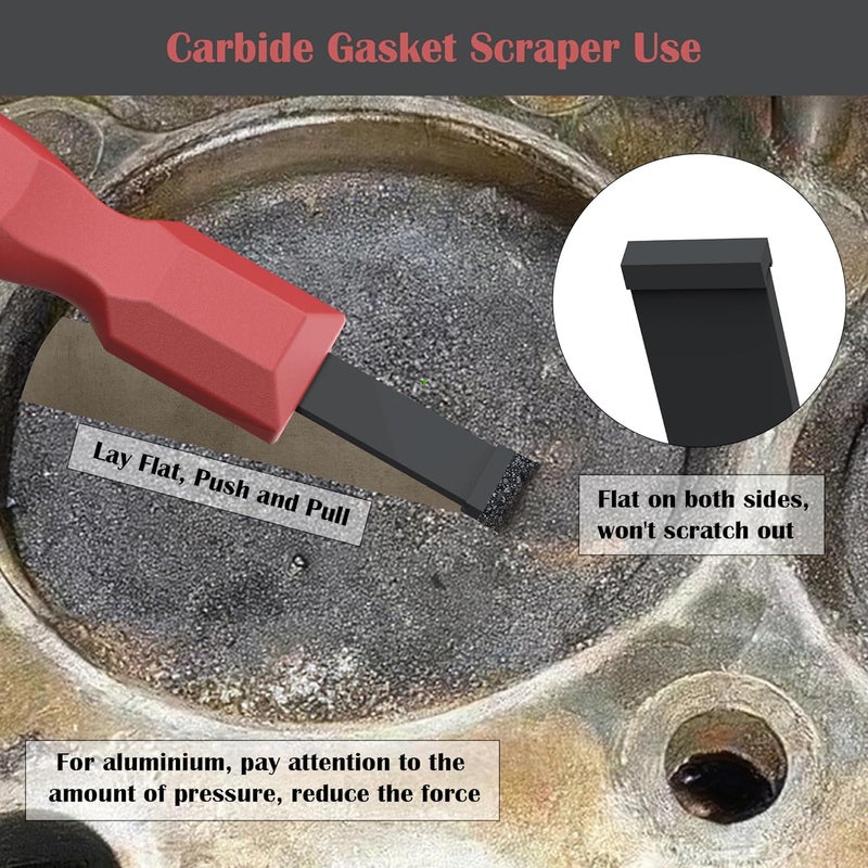 OUXIO Store Carbide Scraper, Super Carbide Gasket Scraper for Metal and Automotive, 5/8 Inch Carbide Scraper Set (1-Piece) - Image 4